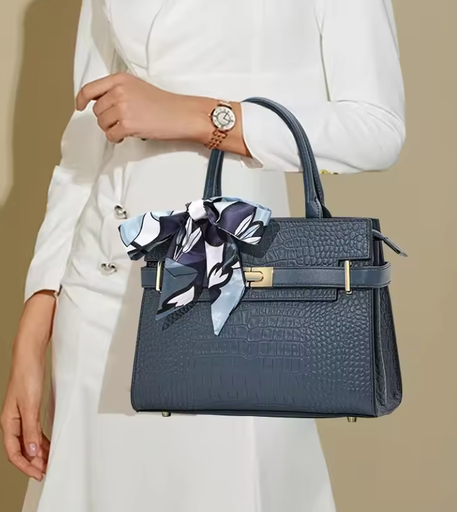 Bolso Cocodrilo Azul