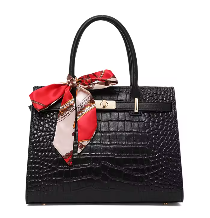 Bolso Cocodrilo Negro
